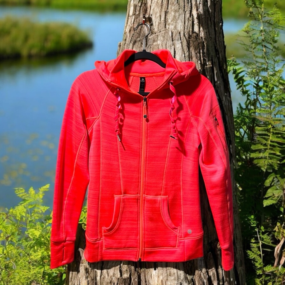 90 Degree Neon Coral Hooded Jacket